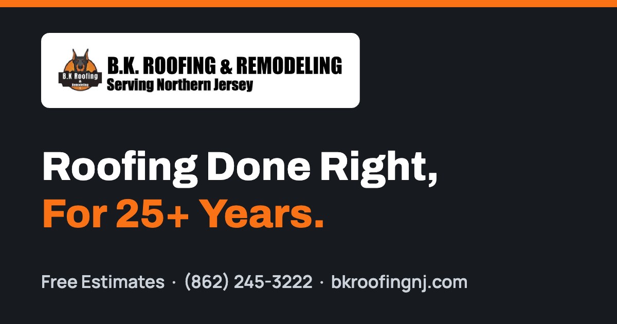 B.K. Roofing & Remodeling website