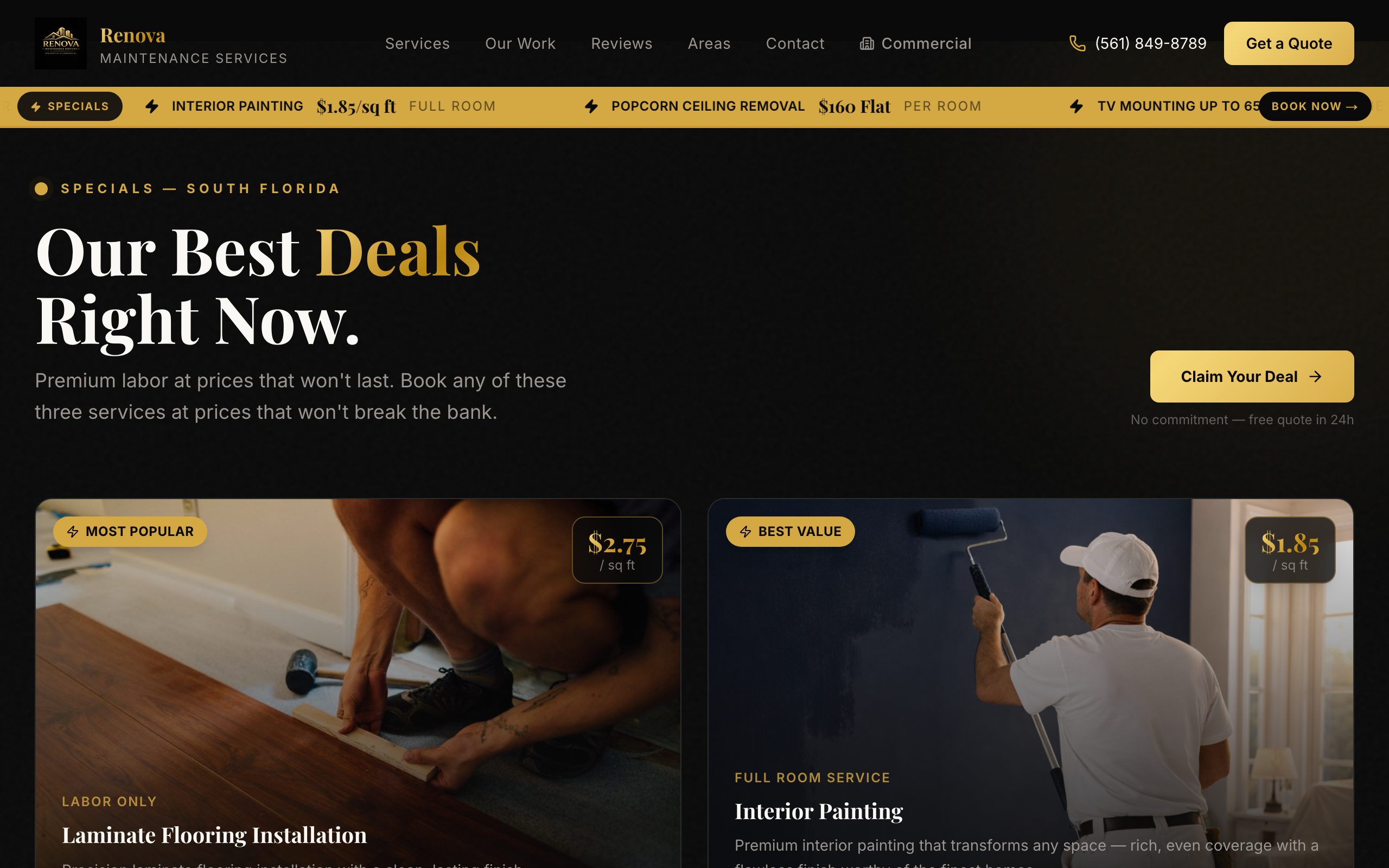 Renova Maintenance Services website
