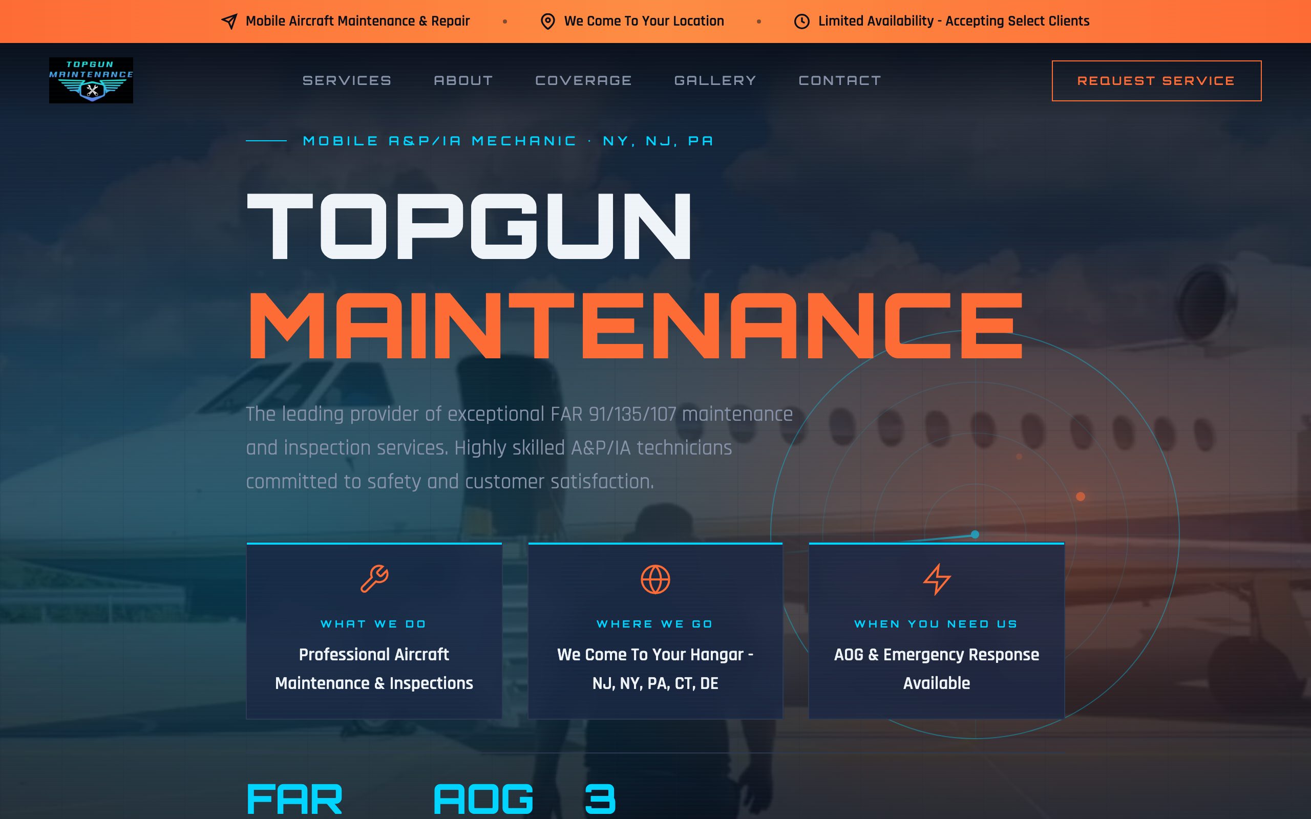 TOPGUN Maintenance website